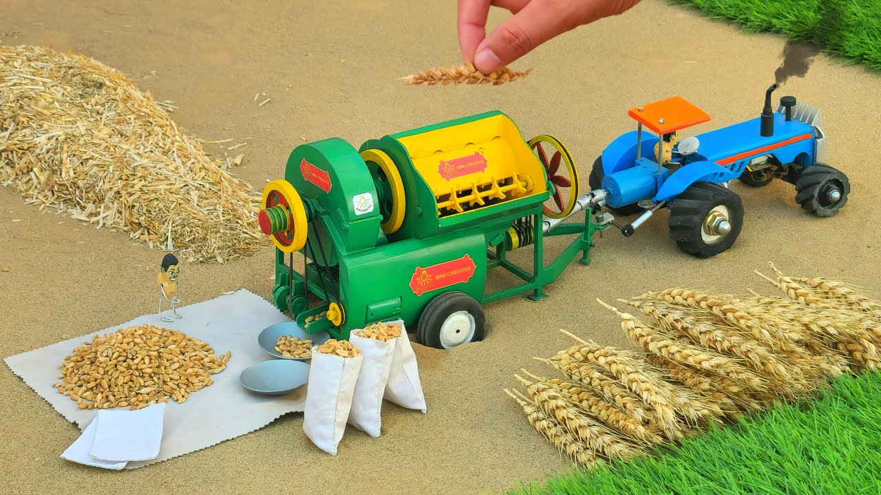 Diy tractor making bulldozer repair train railway | make roads to help farmers | DIY concrete mixer