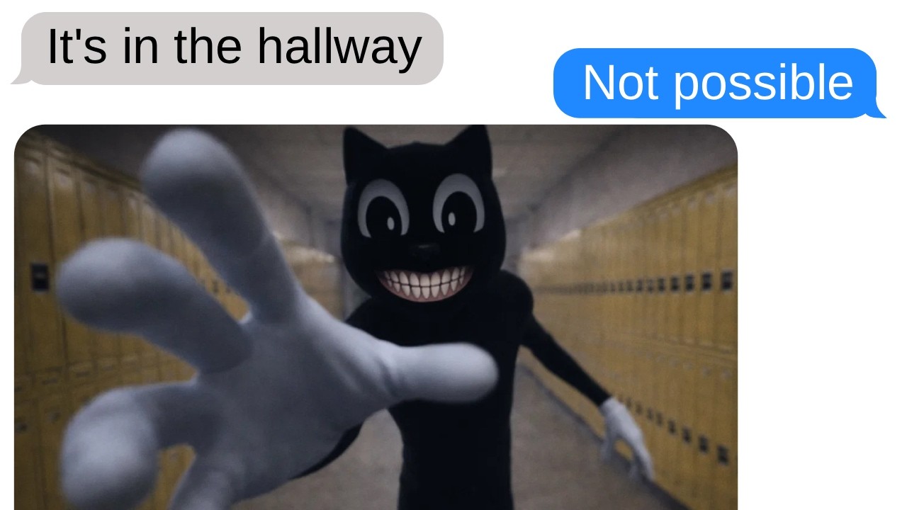 Cartoon Cat Is At My School