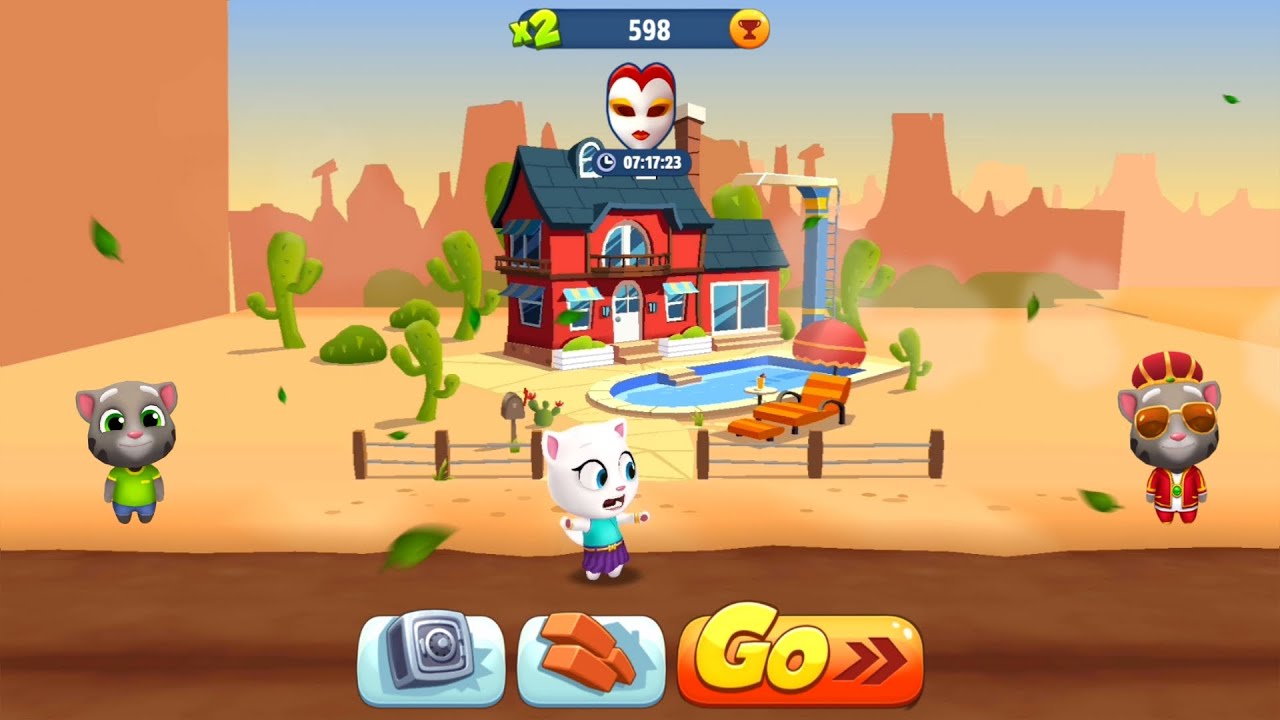 Talking Tom Gold Run Gameplay Angela - Mission Impossible In The Wild West - New Event