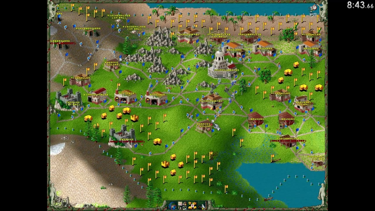 The Settlers II - Speedrun - Sea Routes (Level 8) in 39m 02s