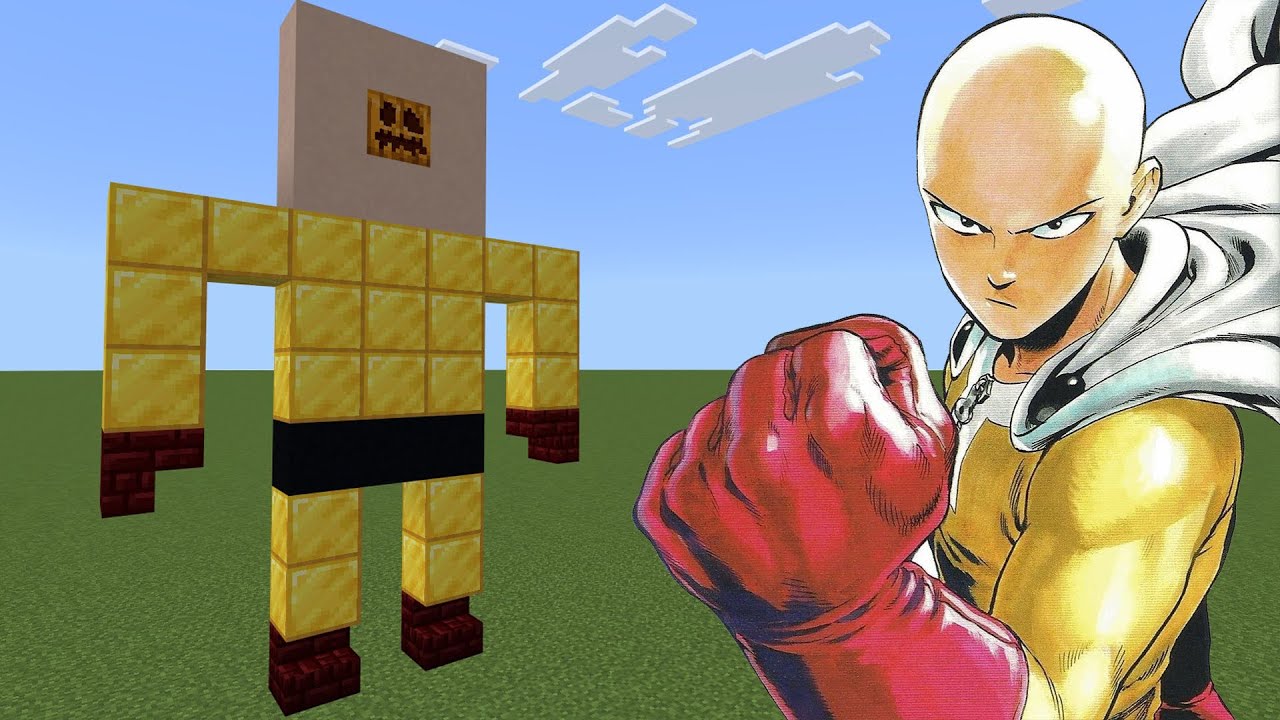 Saitama One Punch Man Addon in Minecraft PE Bedrock