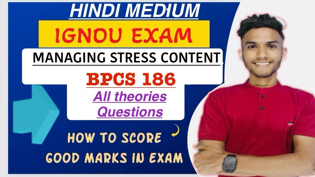BPCS 186 | MANAGING STRESS | HINDI MEDIUM | IMPORTANT QUESTION IGNOU WALA LIVE 