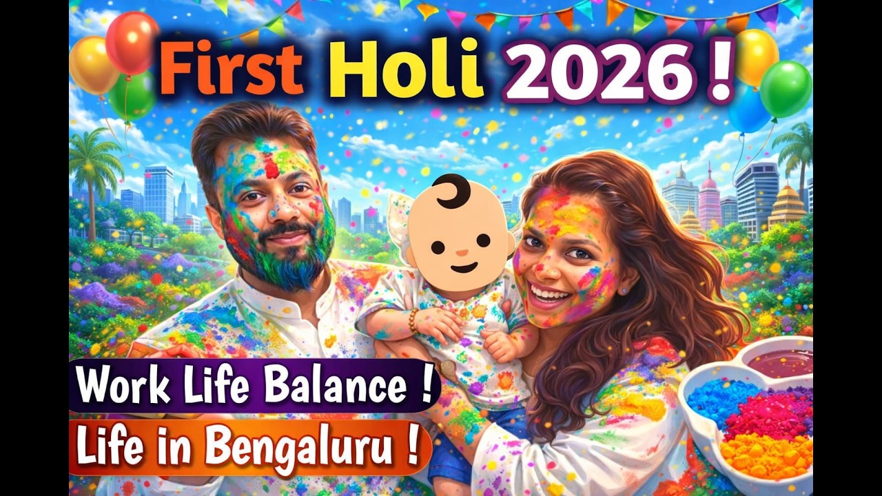 Techie's Holi 🤓‼️Kiddo ke saath pehli holi ‼️Work Life in Bengaluru