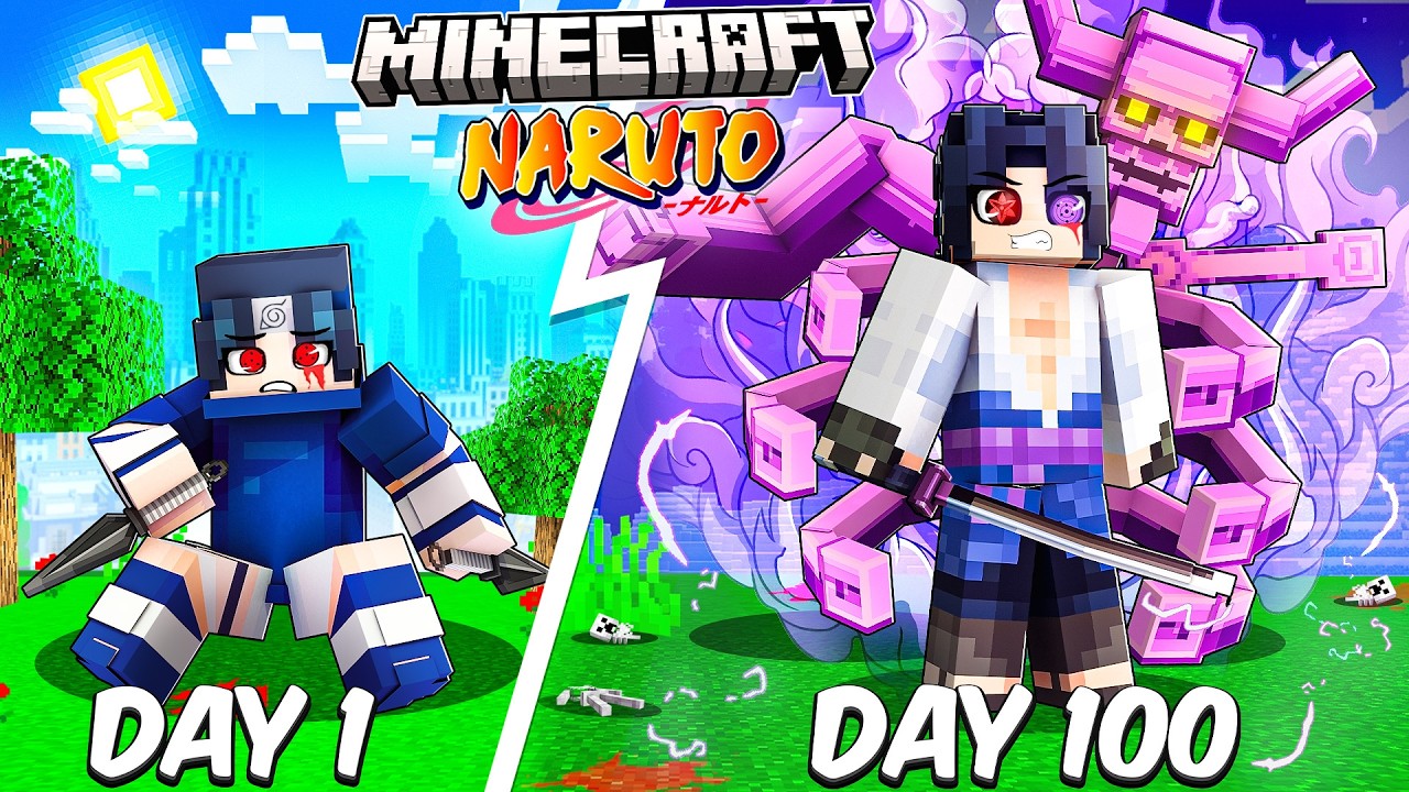 I Survived 100 Days as SASUKE in Naruto Minecraft&hellip;