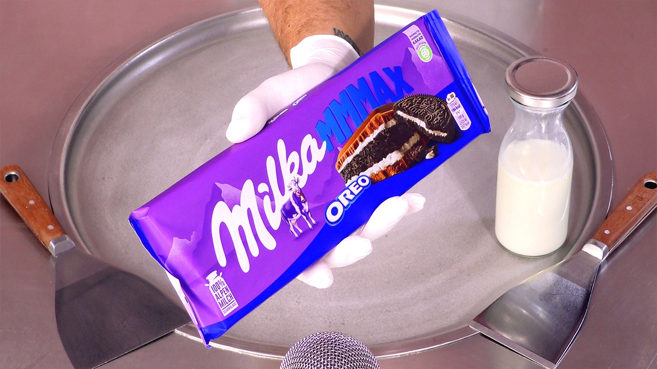 Я превращаю Milka MMMAX Oreo в булочки с мороженым! (-30°С) | Не разговаривать | АСМР