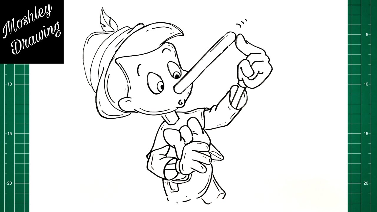 How to Draw Pinocchio With Long Nose Step by Step
