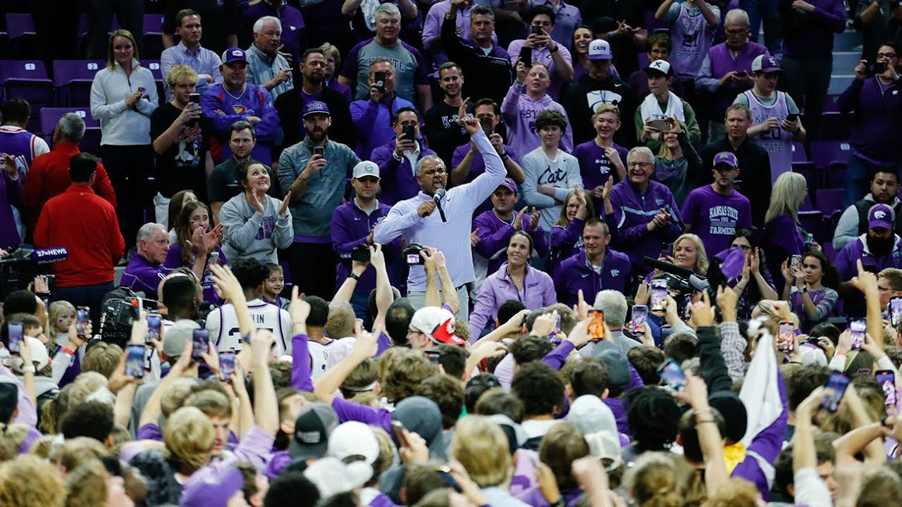 Jerome Tang Sunflower Showdown victory speech to stormed Bramlage court