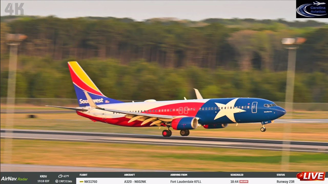 🔴LIVE 4K PLANE SPOTTING FROM: RDU RALEIGH DURHAM INT🔴