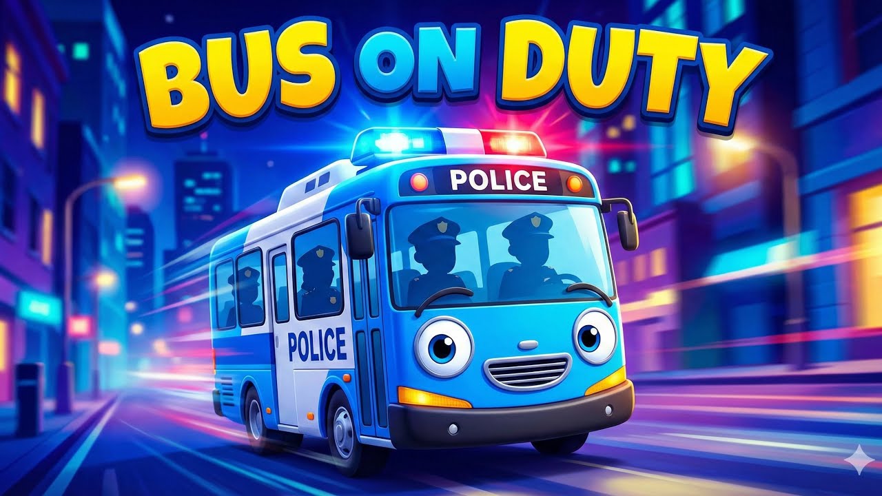 Police Bus Song 🚓 | Wheels on the Police Bus Go Wee-Woo! | Kids Rhyme