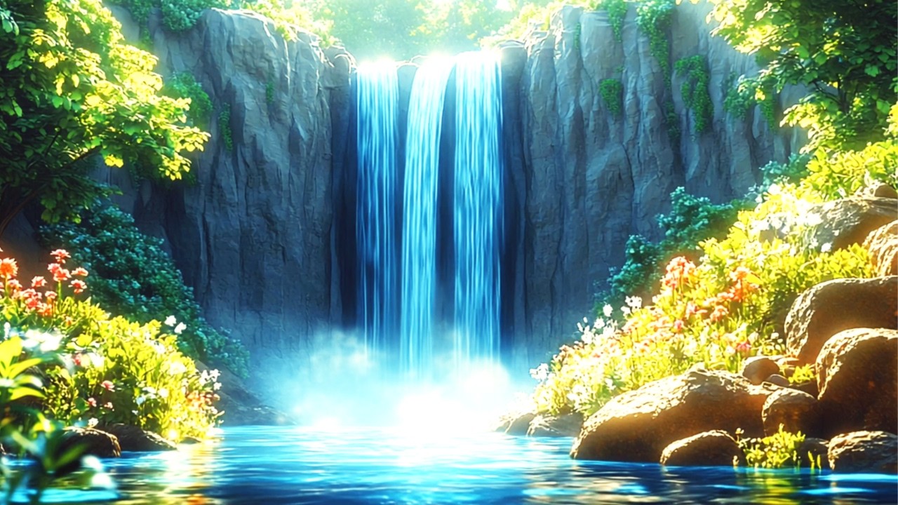 Calm Waterfall – 4Hours of Relaxing Nature Ambience for Peace, Focus & Stress Relieftitle