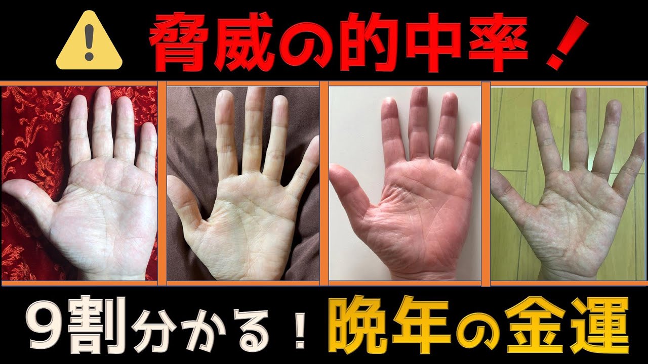 【手相】⚠️驚異の的中率！手形から導き出すあなたの晩年金運ランキング