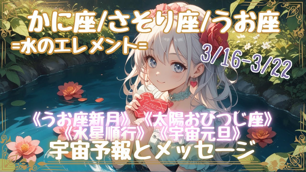 週刊宇宙予報💧水のエレメント💧かに座♋️さそり座♏️うお座♓️
