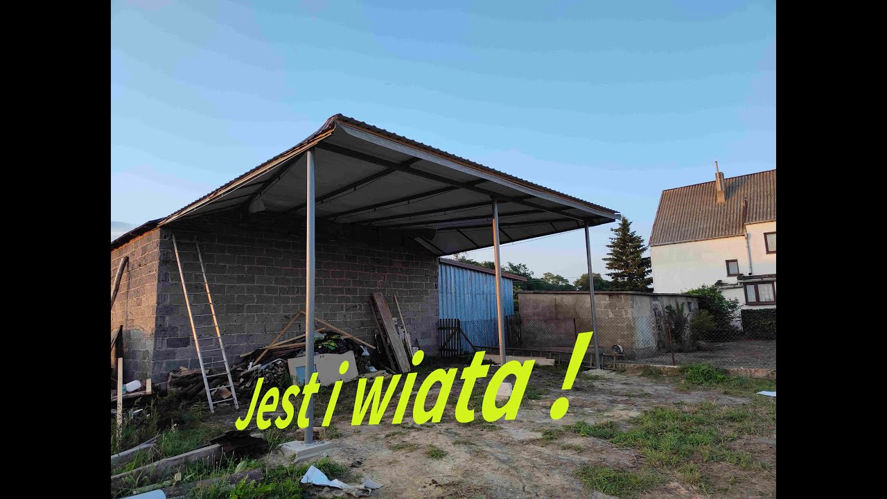 Budowa wiaty c.d. Membrana, blacha i  żniwa!