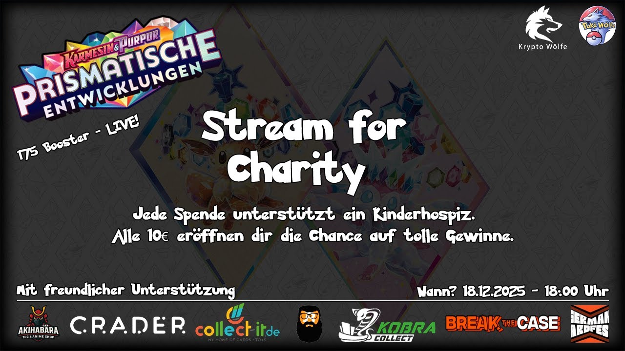 Wir öffnen 175 Booster Prismatische Entwicklungen! 😱🔥 STREAM FOR CHARITY! ❤️
