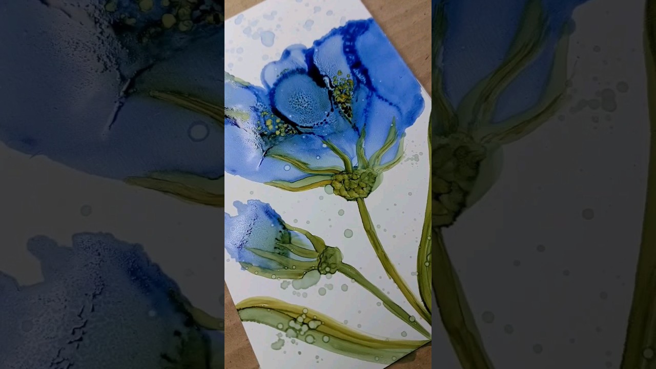 How to draw speed with an airbrush flower of alcohol ink?#shorts #short #shortvideo  #funny