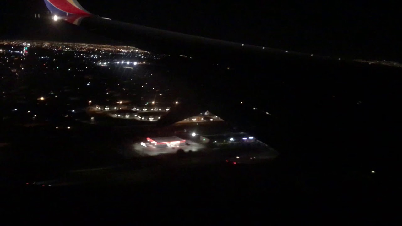 Landing in El Paso, Texas at night