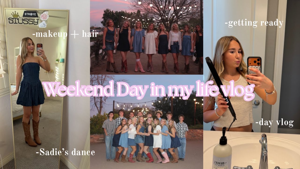 High school weekend day in my life vlog!!! -school dance -cleaning -getting ready -working out