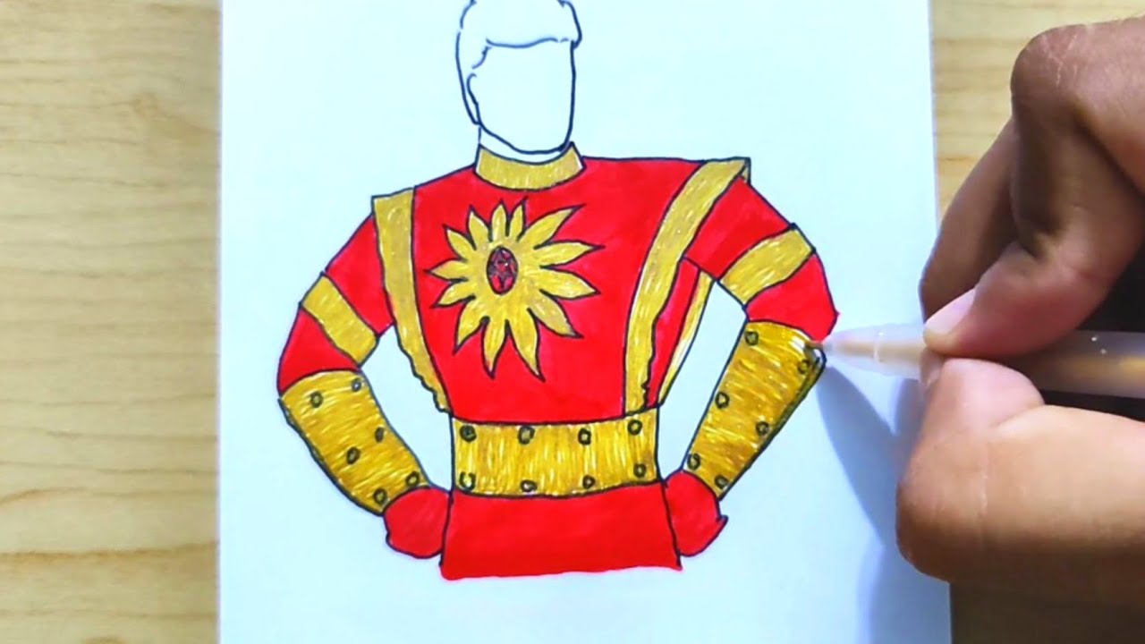 How to draw Shaktiman / shaktiman drawing easy / shaktiman drawing step by step for kids