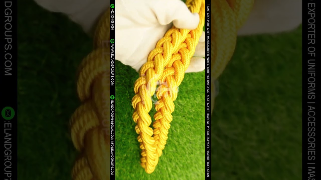 Single Loop Braided Shoulder Cords, Military Shoulder Cord Nylon Gold,  Army Buff Tan Shoulder Cord