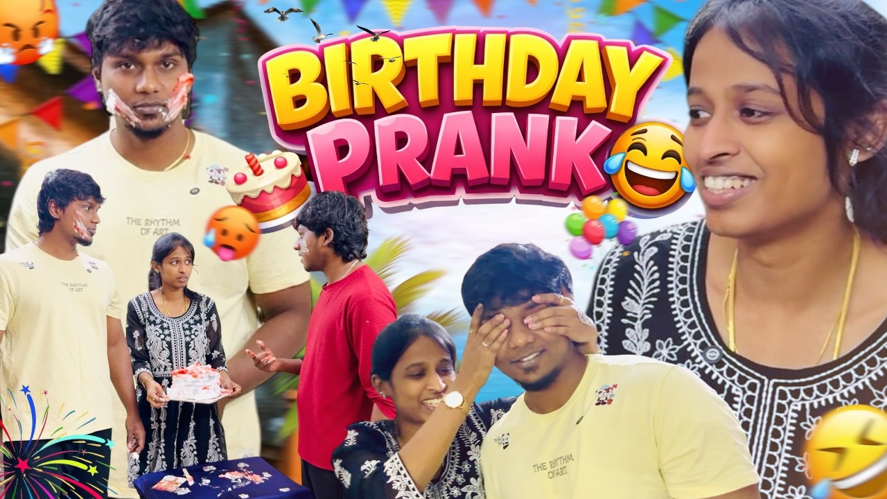 Birthday prank to husband🤣 purushan angry😤😡 