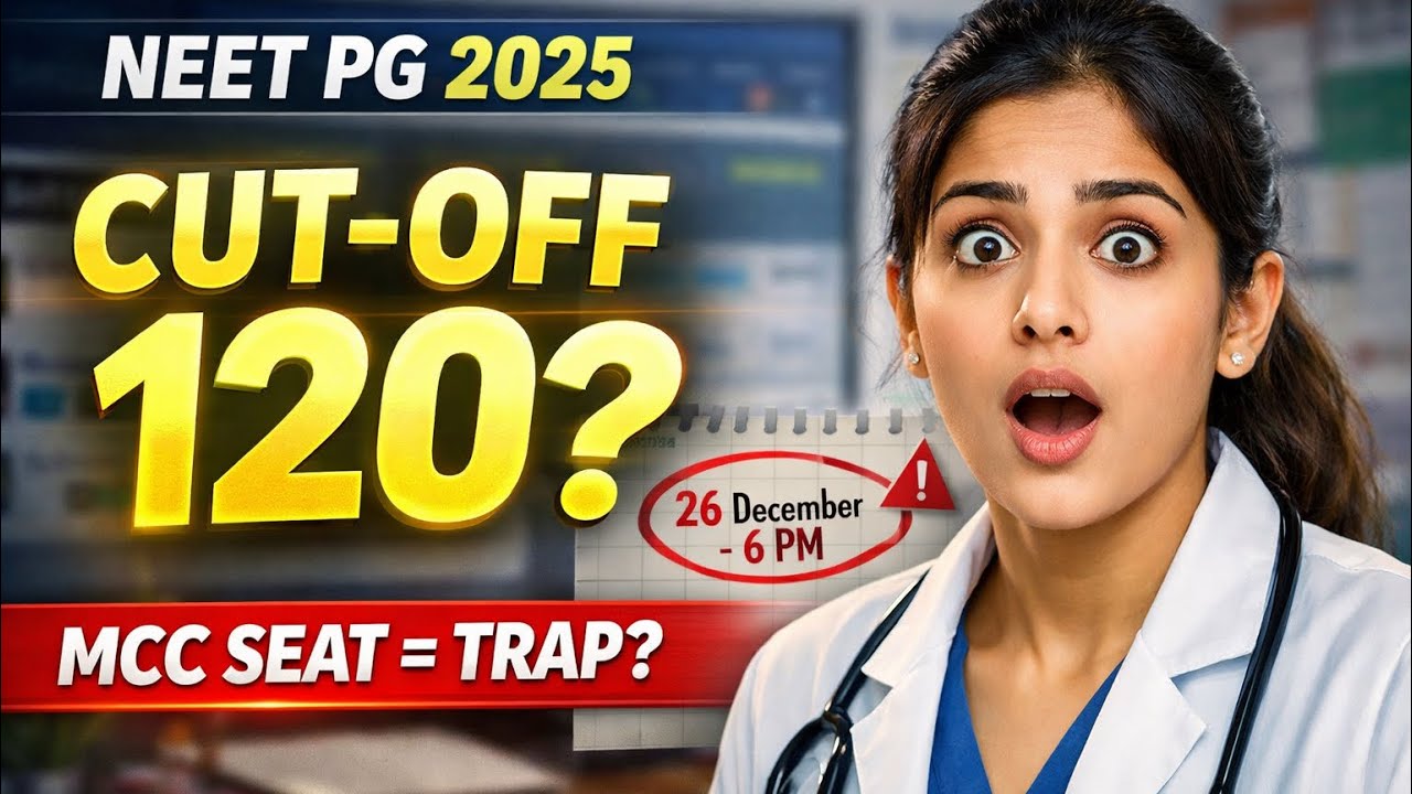 NEET PG 2025 Cut-Off Drop? 120 Tak? | MCC Seat Trap, State Round-3 Truth & New Seats