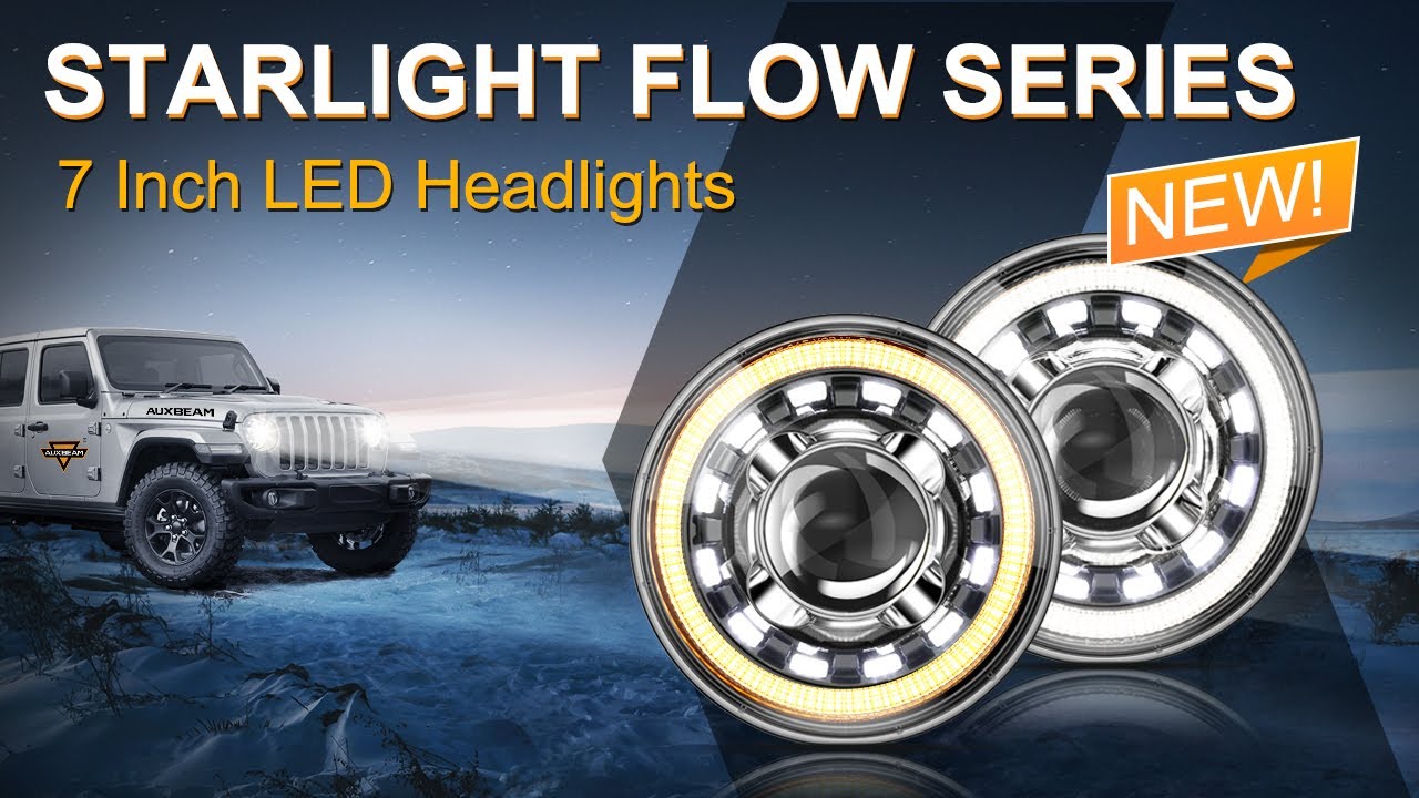 Auxbeam&reg; Starlight Flow Series 7 Inch DOT Approved Round LED Headlights