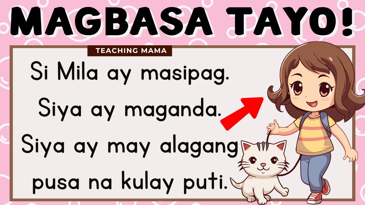 MAGBASA TAYO! | PAGSASANAY SA PAGBASA NG TAGALOG | FILIPINO READING FOR KINDERGARTEN | TEACHING MAMA