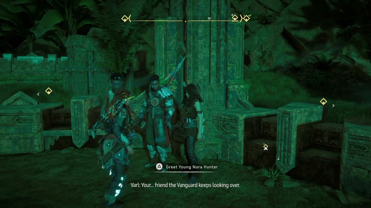 HZD: 13 Varl: Your...friend, the Vanguard, keeps looking over