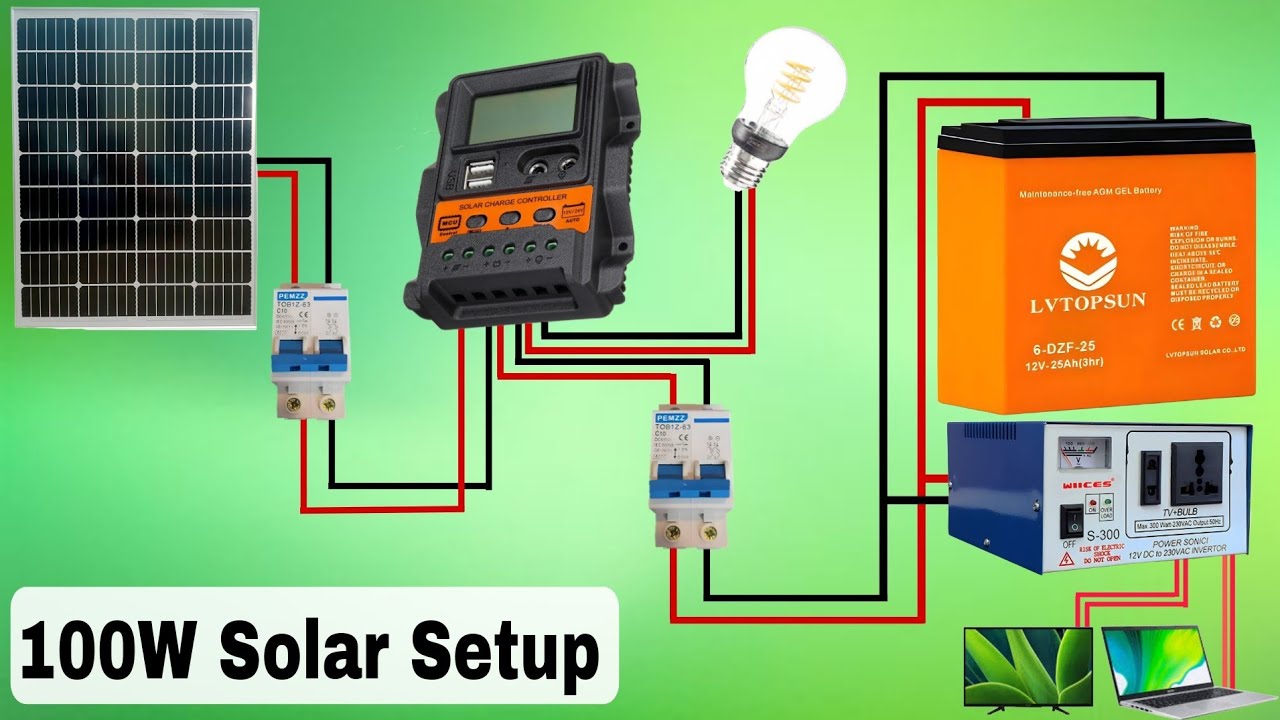 DIY 100w Solar Setup For Beginners Simple and Easy
