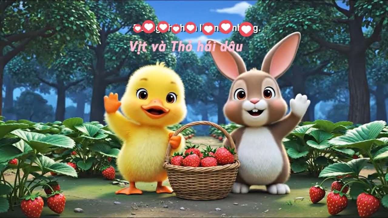 Vịt con Và Thỏ con hái dâu trong rừng