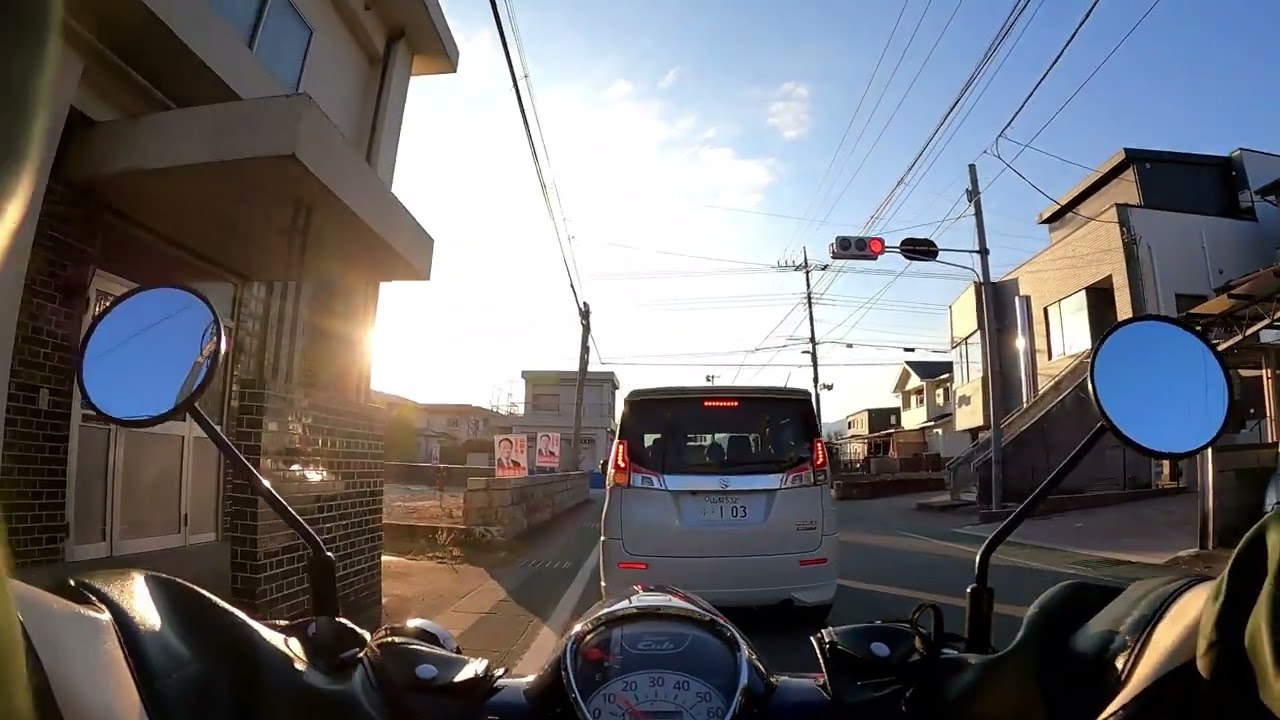スーパーカブAA09　夕の走行　ロングバージョン 　2026年2月22日　気温が高い　風があるが少しも寒くない