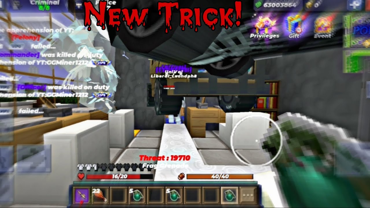 New OP Farm Kill Glitch In JailBreak! BlockMan Go - JailBreak!