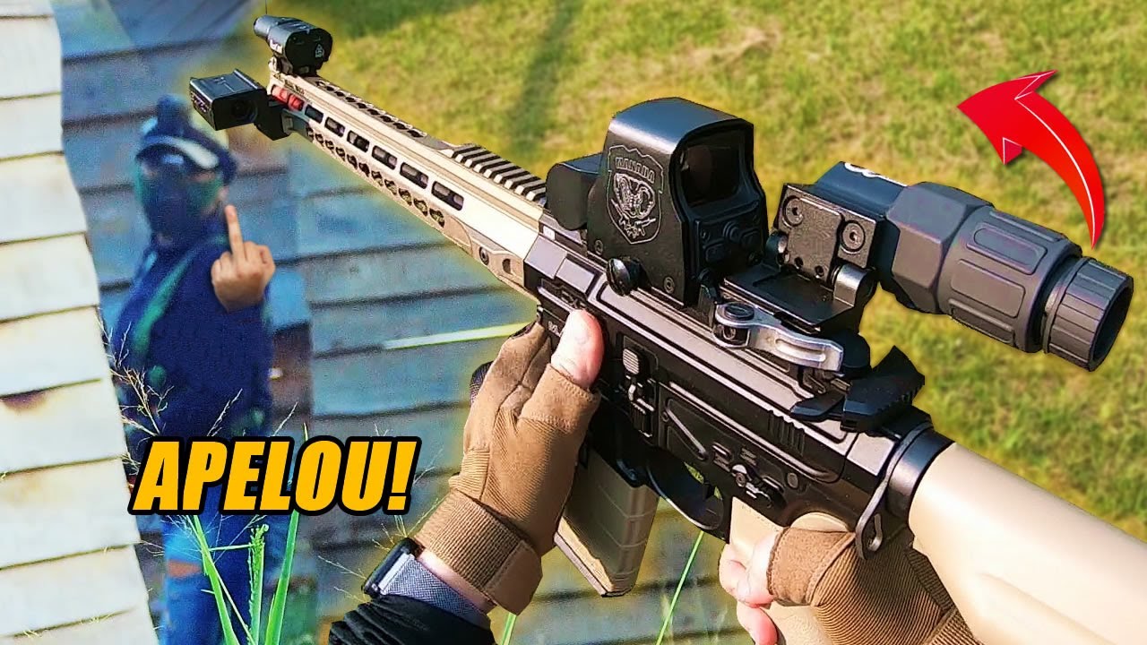 GAMEPLAY AIRSOFT | Tomou TIRO e ficou BRAVA! (ICS CXP MARS)