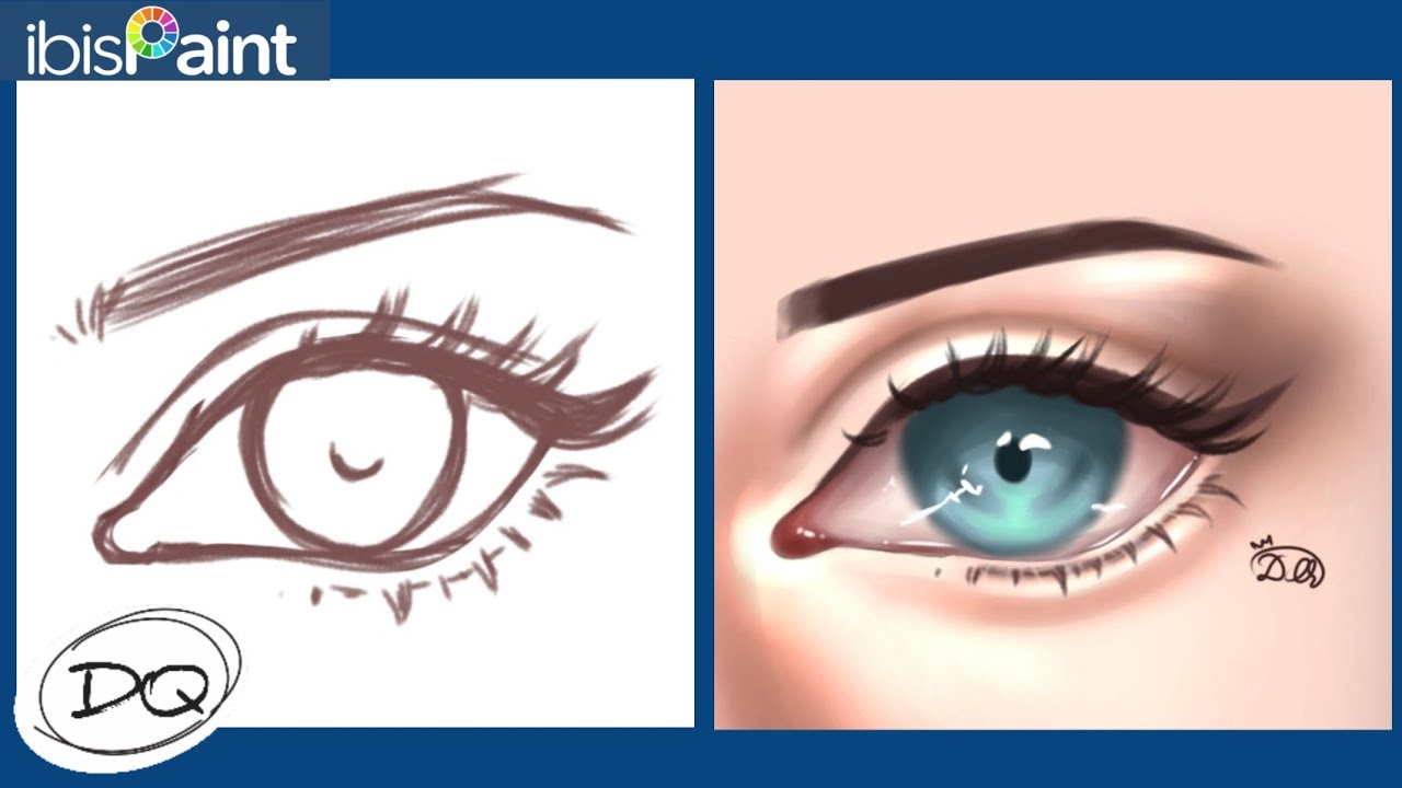 Tutorial Cara Menggambar Mata di ibisPaint X | Semirealistic Style | how to draw eyes