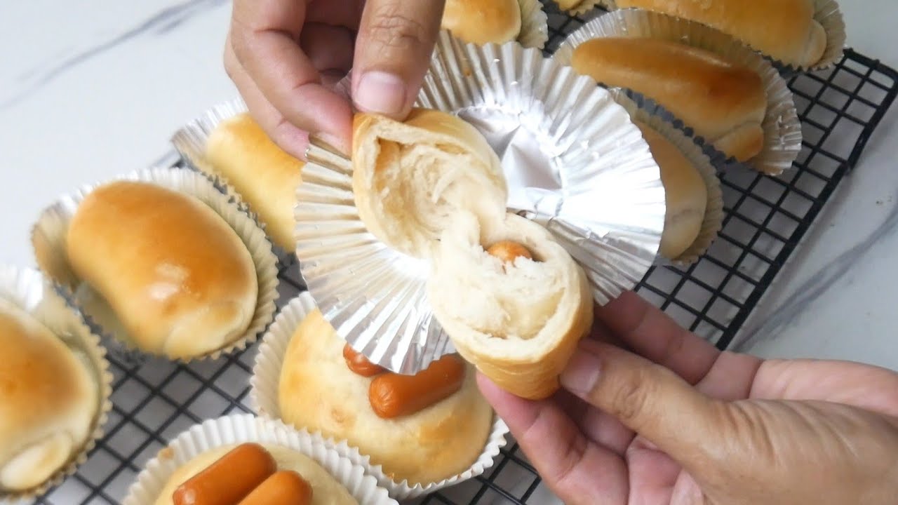 ขนมปังไส้กรอก​ ทำง่าย​ นวดมือ5นาที​ Sausage​ Bread​