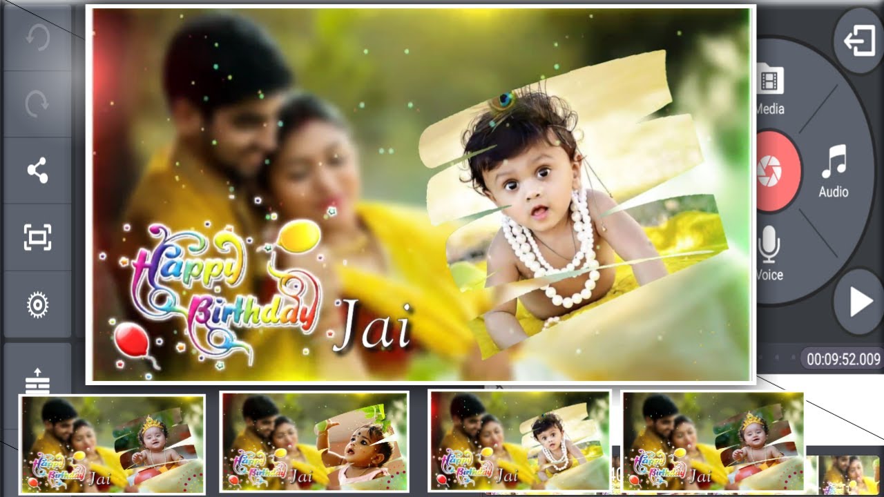 Birthday Video Maker In Kinemaster Telugu|Happy Birthday Green Screen Background Video