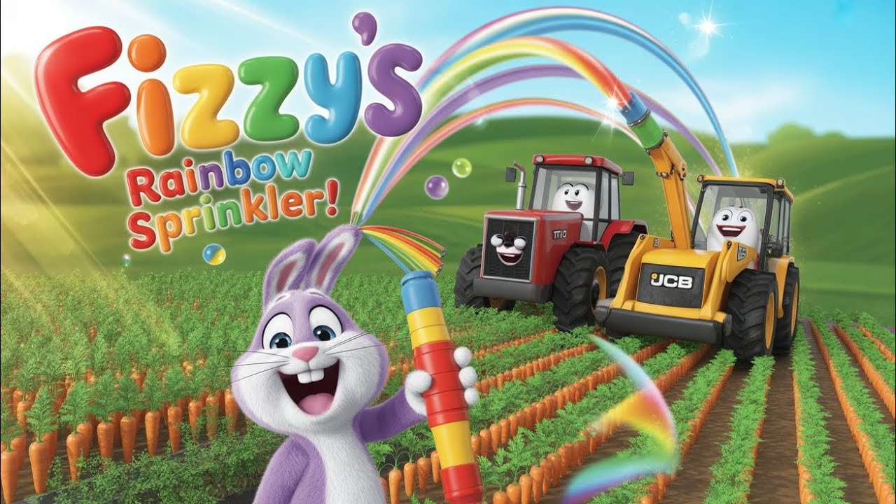🌈🐰 Fizzy’s Rainbow Sprinkler – 3D Cartoon Farm Fun! 🚜💦 | @CrispyCarrotFarm