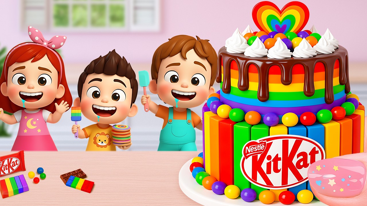 Miniature Rainbow Cake Tutorial 🌈 Cute Mini Rainbow KitKat Cake Recipe with Chocolate 💖💗 Yummy Teeny