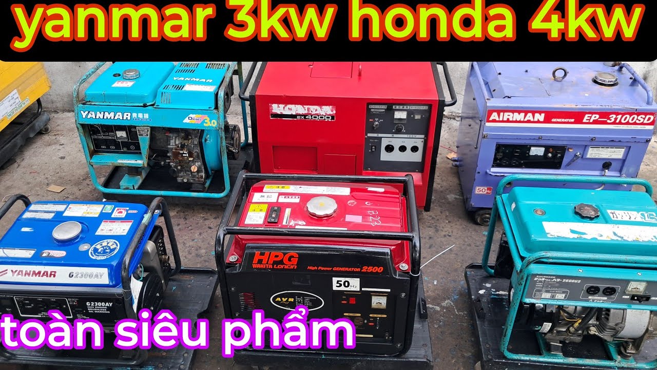 phát điện nhật honda yanmar, 3kw máy dầu,máy xăng