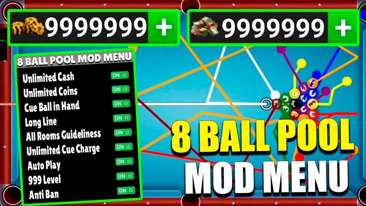 🎱 EL MEJOR HACK 8 BALL POOL 🔥 MOD MENU ACTUALIZADO FEBRERO 2026 😍 MONEDAS GRATIS + TIROS AUTOMÁTICOS