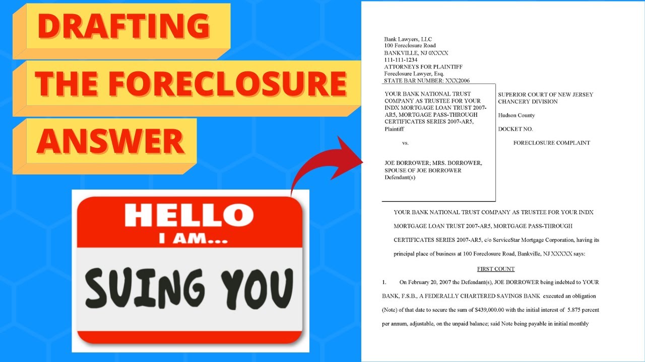 How to Draft an Answer to a Foreclosure Complaint