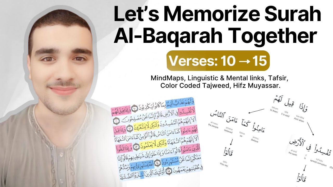 The Easiest Way to Memorize Surah Al-Baqarah: Verses 10 to 15 using MindMaps