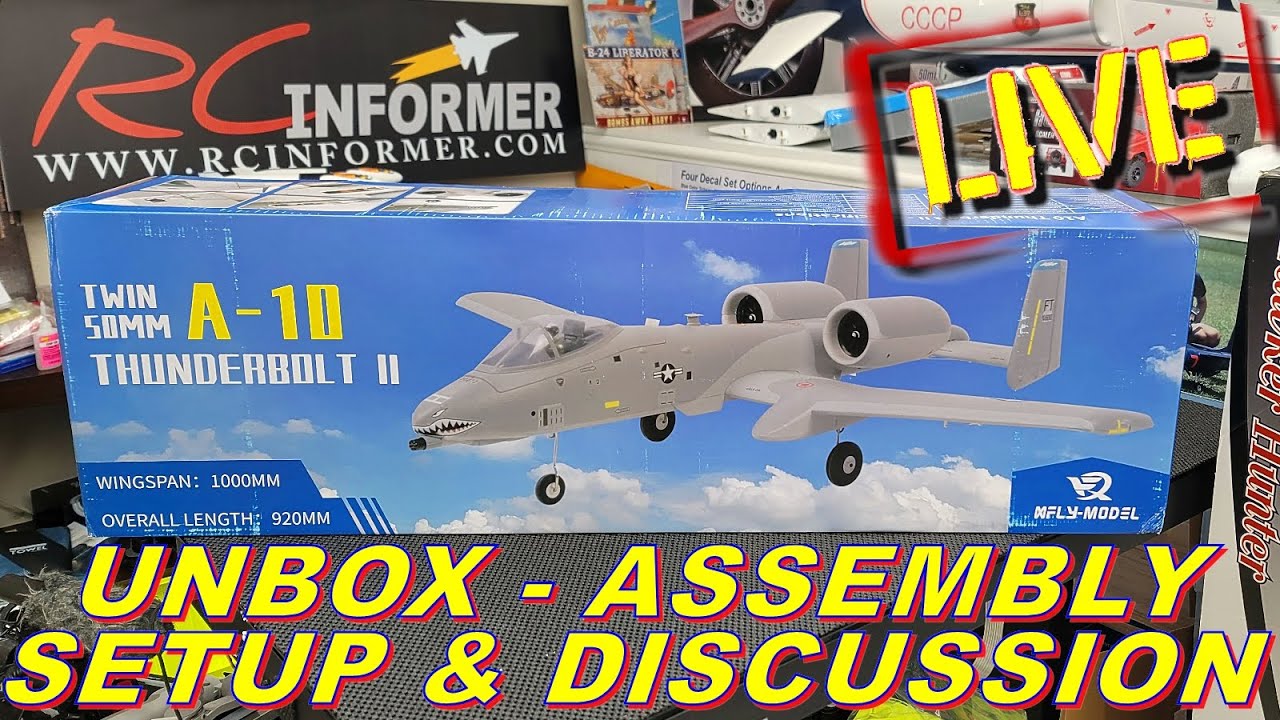 RCI LIVE - X-FLY A-10 Twin 50mm Unbox, Assembly, Setup & discussion & DYNAM Models at Banana Hobby