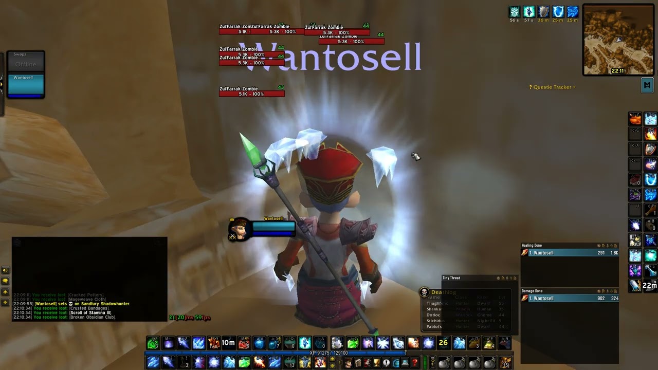 WoW Classic Hardcore - Zul'Farrak Mage AoE Leveling
