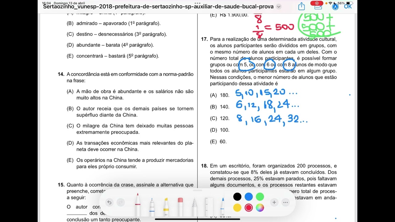 12 Prova completa - Auxiliar de saúde bucal (Sertãozinho) Parte 1