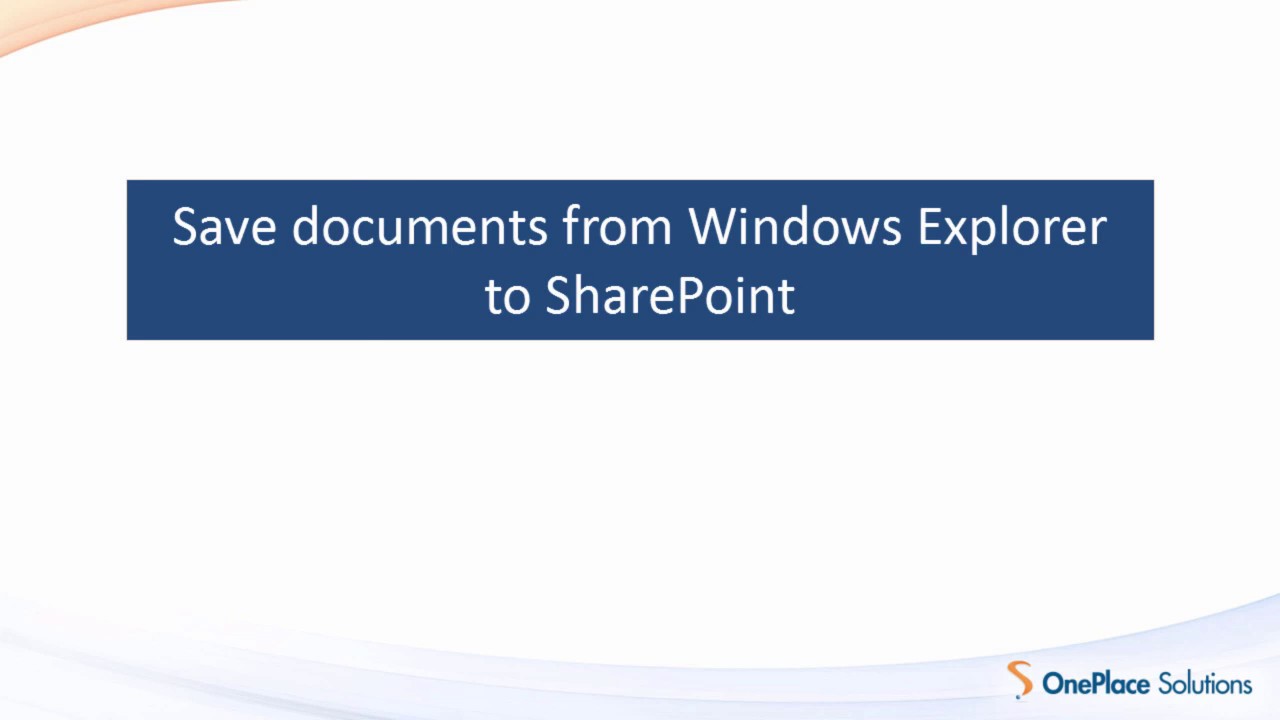 Save documents to SharePoint from the desktop
