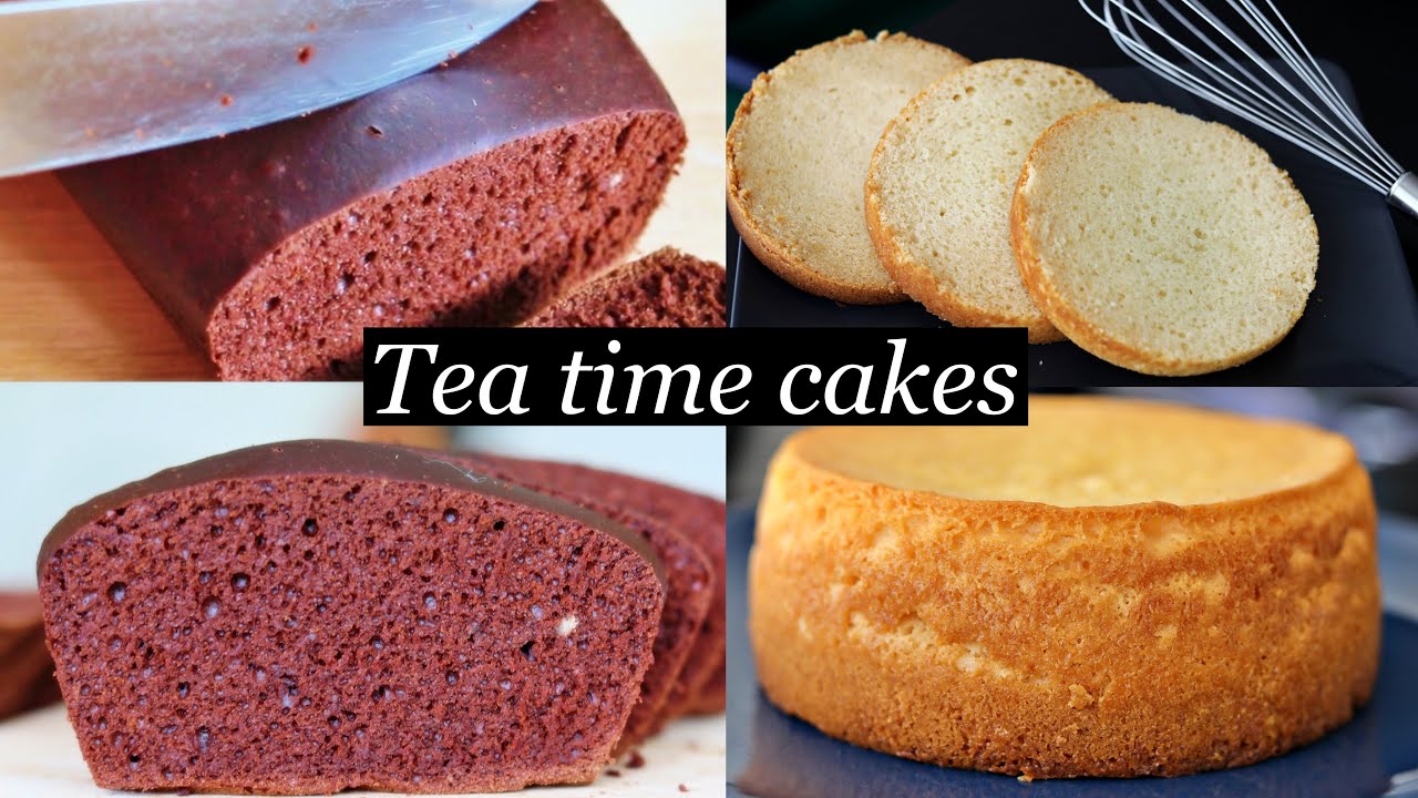 2 Easy Tea time cake recipes | Eggless & without oven | Chocolate tea time cake | Vanilla tea cake