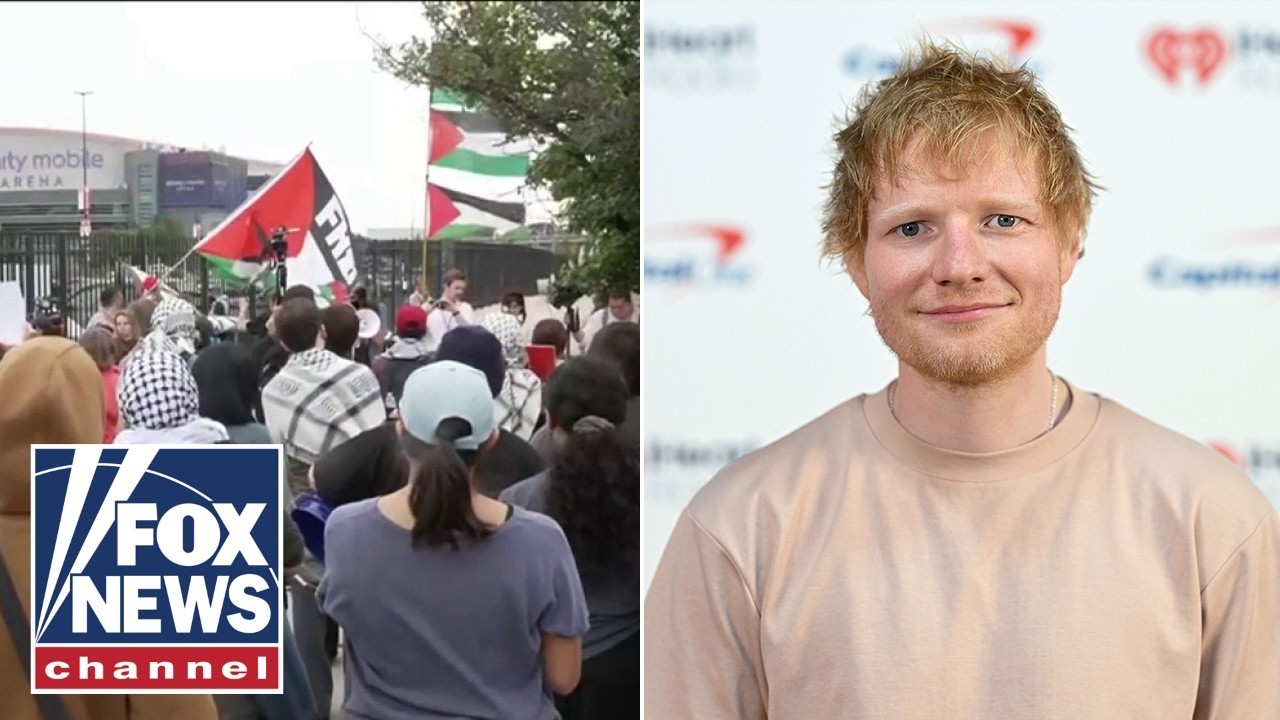 Anti-Israel mob RAGES outside Ed Sheeran concert