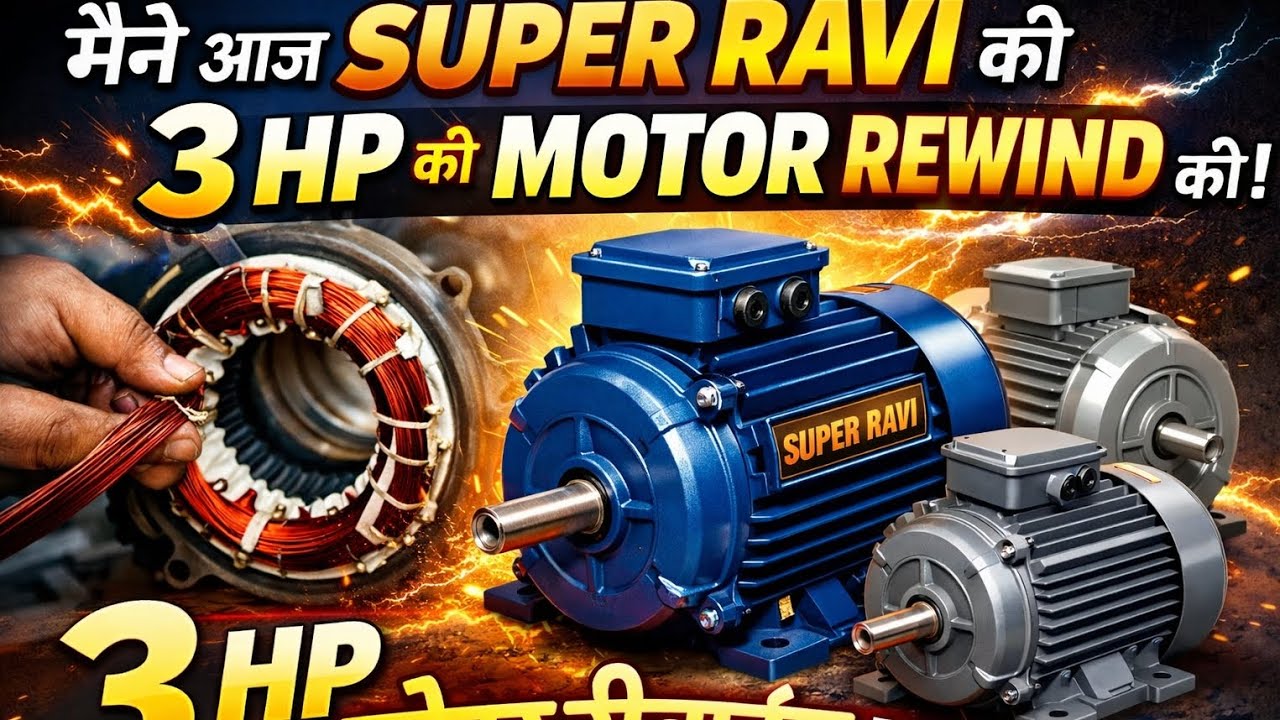 3HP Single Phase Motor Rewind 😱 | Super Ravi Company  Full Power Result⚡#motorrewind #3hpmotor#viral