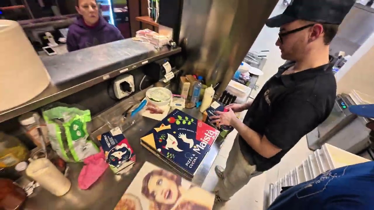 Pov. Rush in pizzeria 